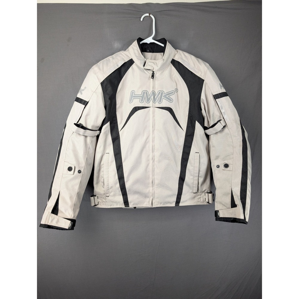 HWK Mens Motorcycle Riding Jacket All Weather Dual Sport Enduro Gray Black Small